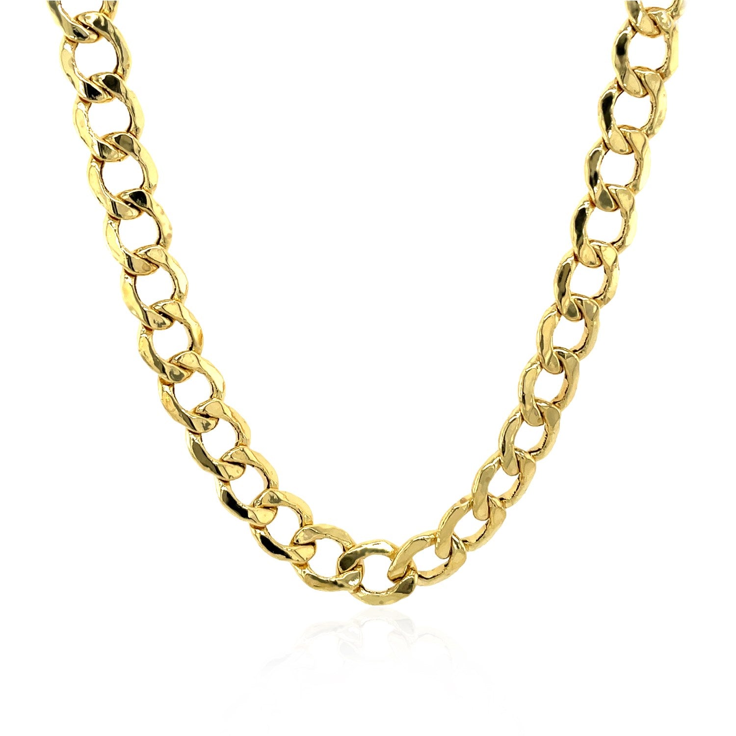 14k Yellow Gold Curb Chain (6.20 mm) in a sleek high-contrast midnight luxury editorial style